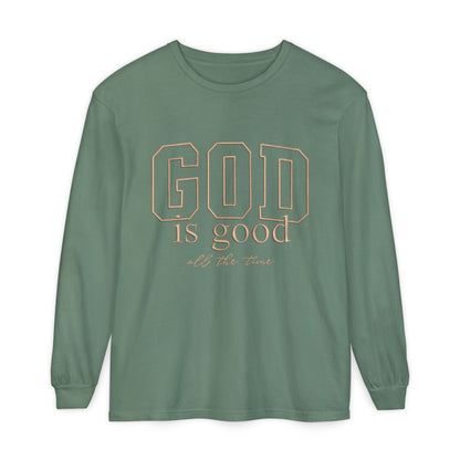 God Is Good Long Sleeve Tee — Faith-Based Inspirational Shirt