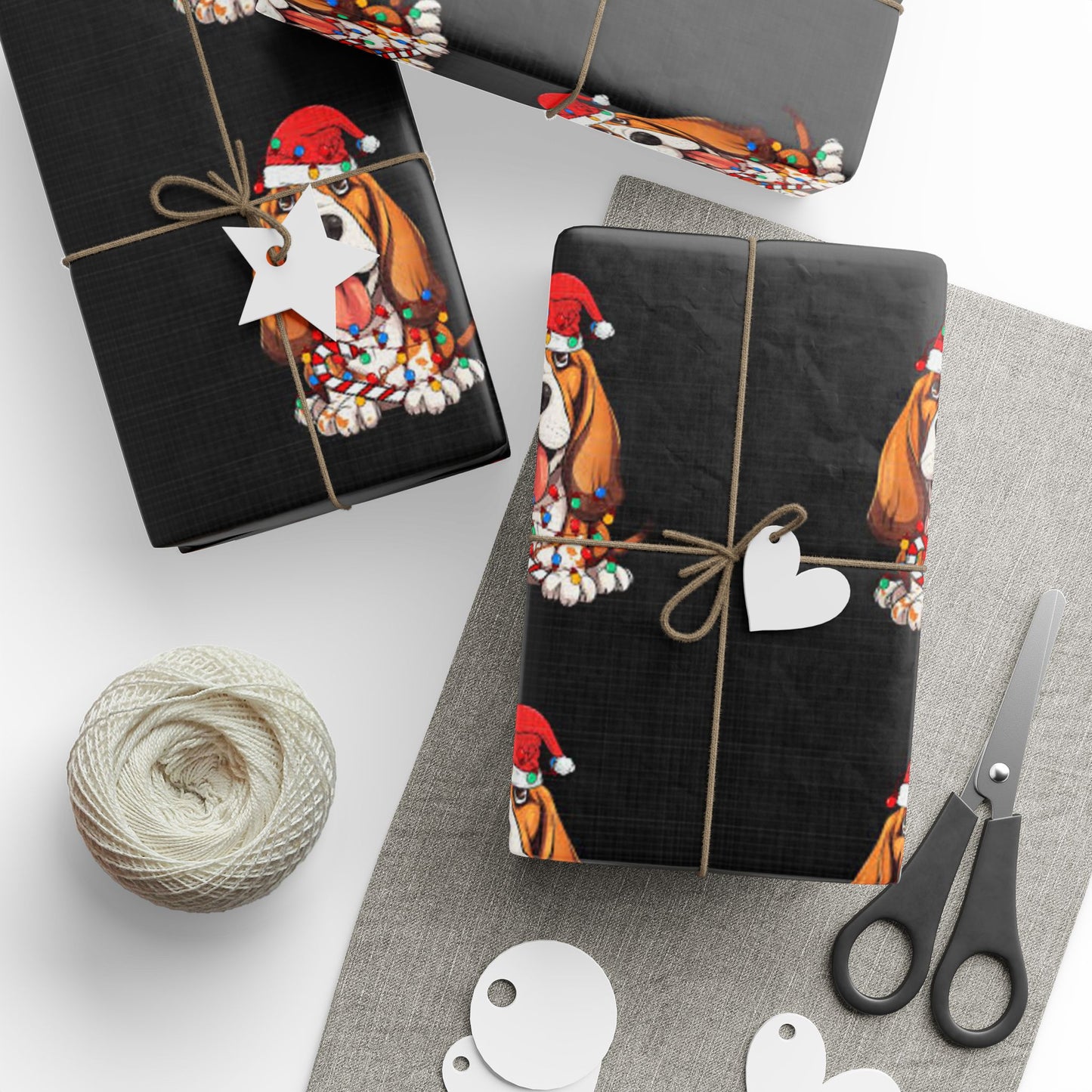 Basset Hound Santa Wrapping Paper - Cute Dog Christmas Gift Wrap