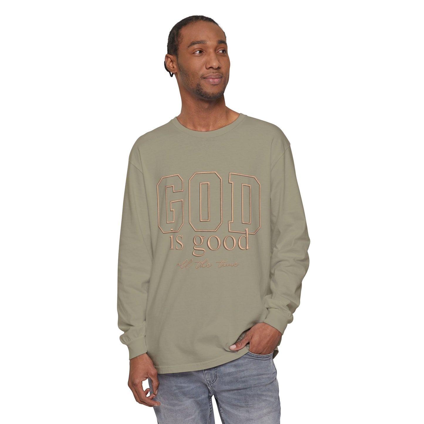 God Is Good Long Sleeve Tee — Faith-Based Inspirational Shirt
