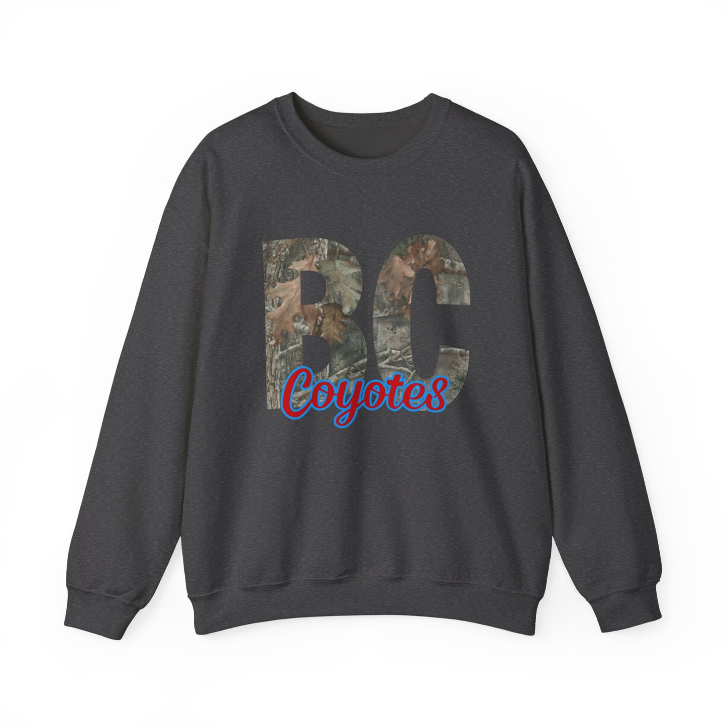 BC Coyotes Camo Lettering Sweatshirt — College Team Crewneck