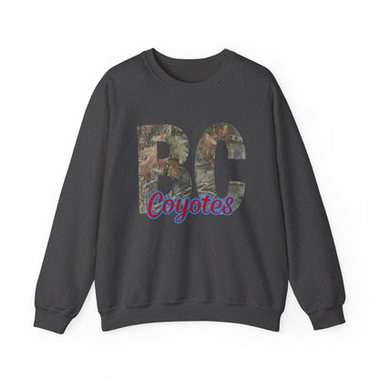 BC Coyotes Camo Lettering Sweatshirt — College Team Crewneck