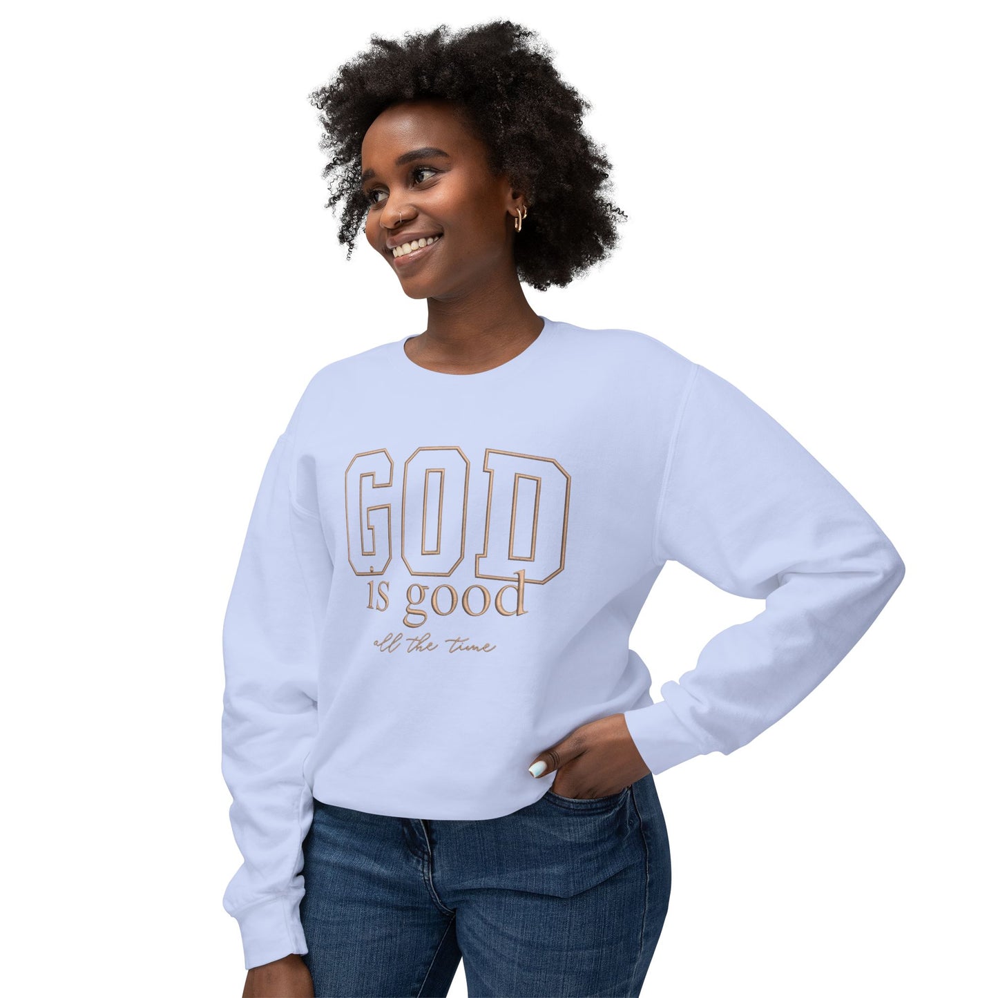 God Is Good Crewneck Sweatshirt — Faith-Based Inspirational Pullover