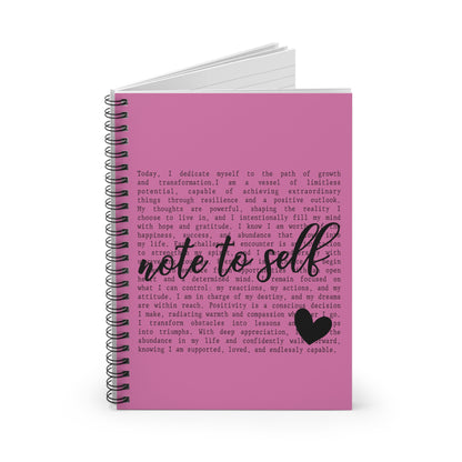 Notebook — "Note to Self" Motivational Spiral Notebook (Ruled)
