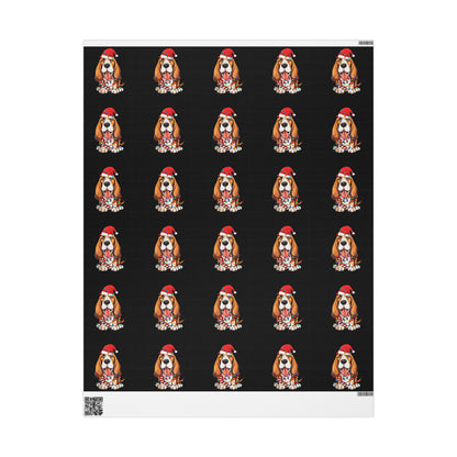 Basset Hound Santa Wrapping Paper - Cute Dog Christmas Gift Wrap