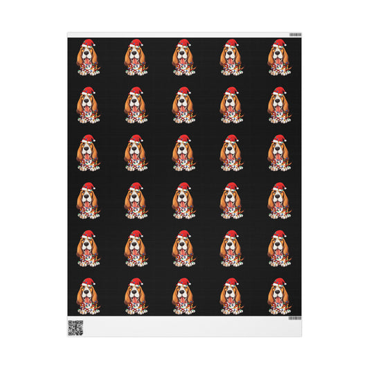 Basset Hound Santa Wrapping Paper - Cute Dog Christmas Gift Wrap