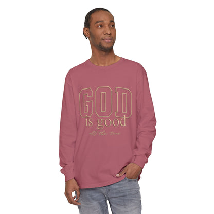 God Is Good Long Sleeve Tee — Faith-Based Inspirational Shirt