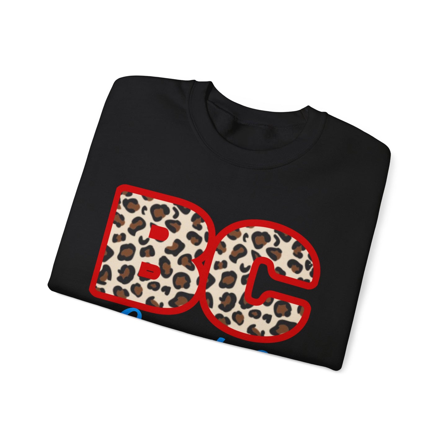 Crewneck Sweatshirt — BC Coyotes Leopard Print Team Logo