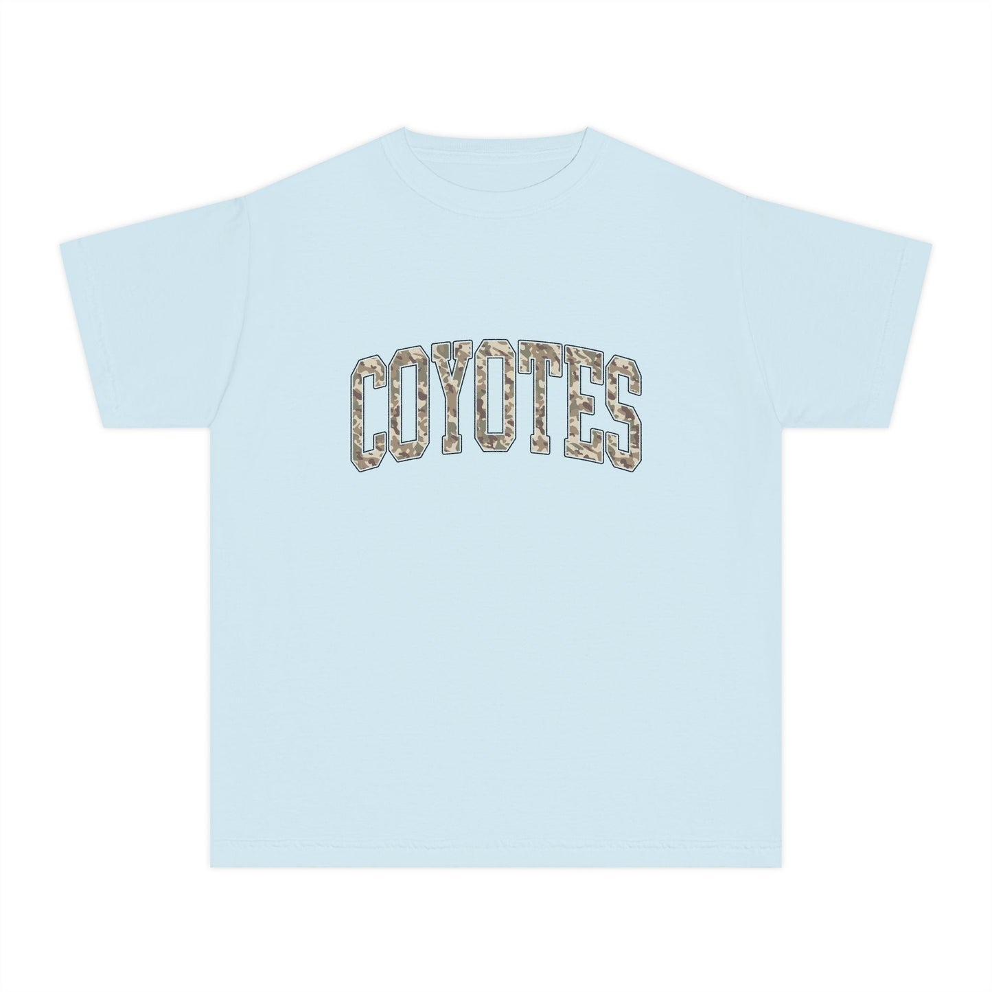 Coyotes Youth Tee — Camo Text Kids Shirt