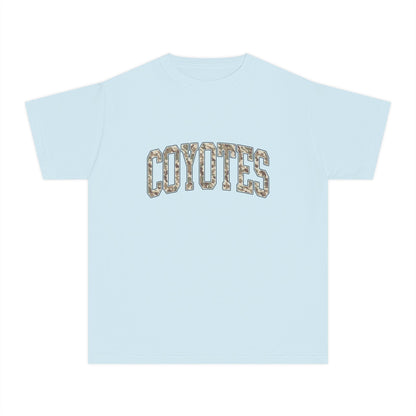 Coyotes Youth Tee — Camo Text Kids Shirt