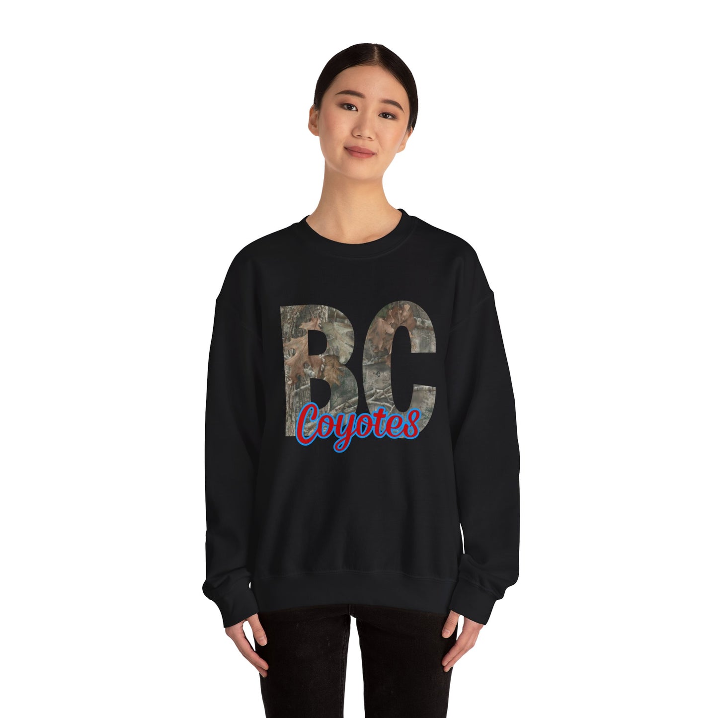 BC Coyotes Camo Lettering Sweatshirt — College Team Crewneck
