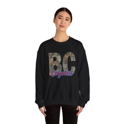 BC Coyotes Camo Lettering Sweatshirt — College Team Crewneck