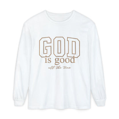 God Is Good Long Sleeve Tee — Faith-Based Inspirational Shirt