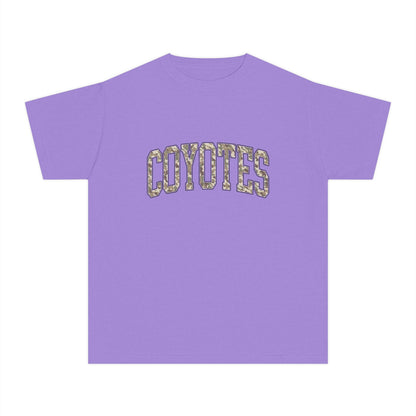 Coyotes Youth Tee — Camo Text Kids Shirt