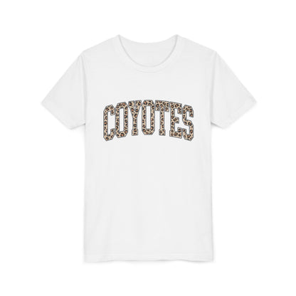 Coyotes Leopard Print Youth Tee — Kids Sports Mascot Shirt