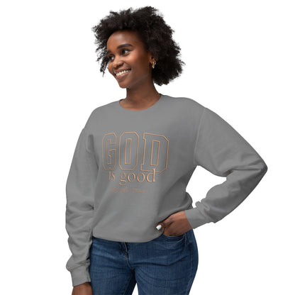 God Is Good Crewneck Sweatshirt — Faith-Based Inspirational Pullover