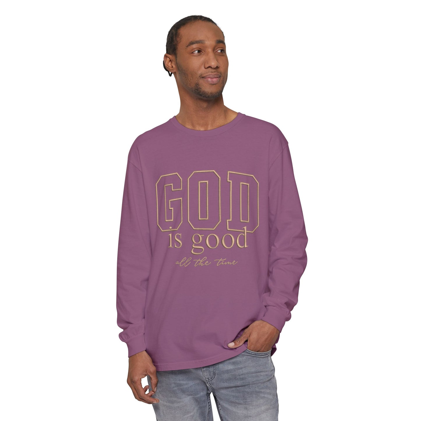 God Is Good Long Sleeve Tee — Faith-Based Inspirational Shirt