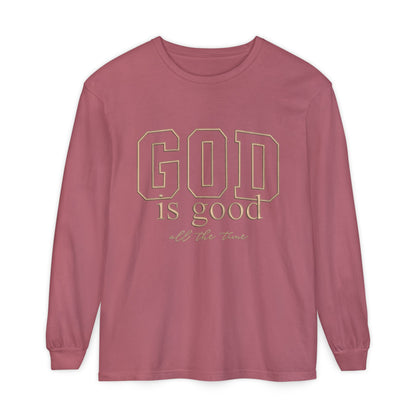 God Is Good Long Sleeve Tee — Faith-Based Inspirational Shirt