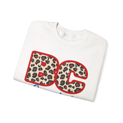 Crewneck Sweatshirt — BC Coyotes Leopard Print Team Logo