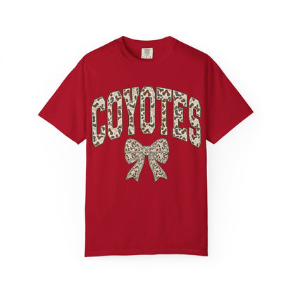 Coyotes Camo Print T-Shirt with Bow — Cute Animal Print Team Tee