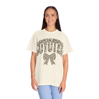 Coyotes Camo Print T-Shirt with Bow — Cute Animal Print Team Tee