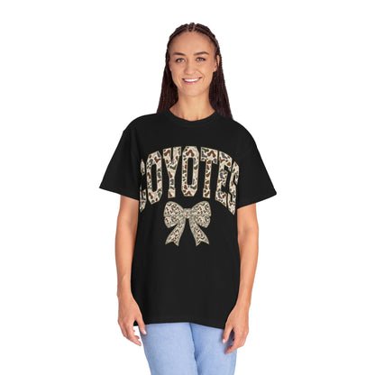 Coyotes Camo Print T-Shirt with Bow — Cute Animal Print Team Tee