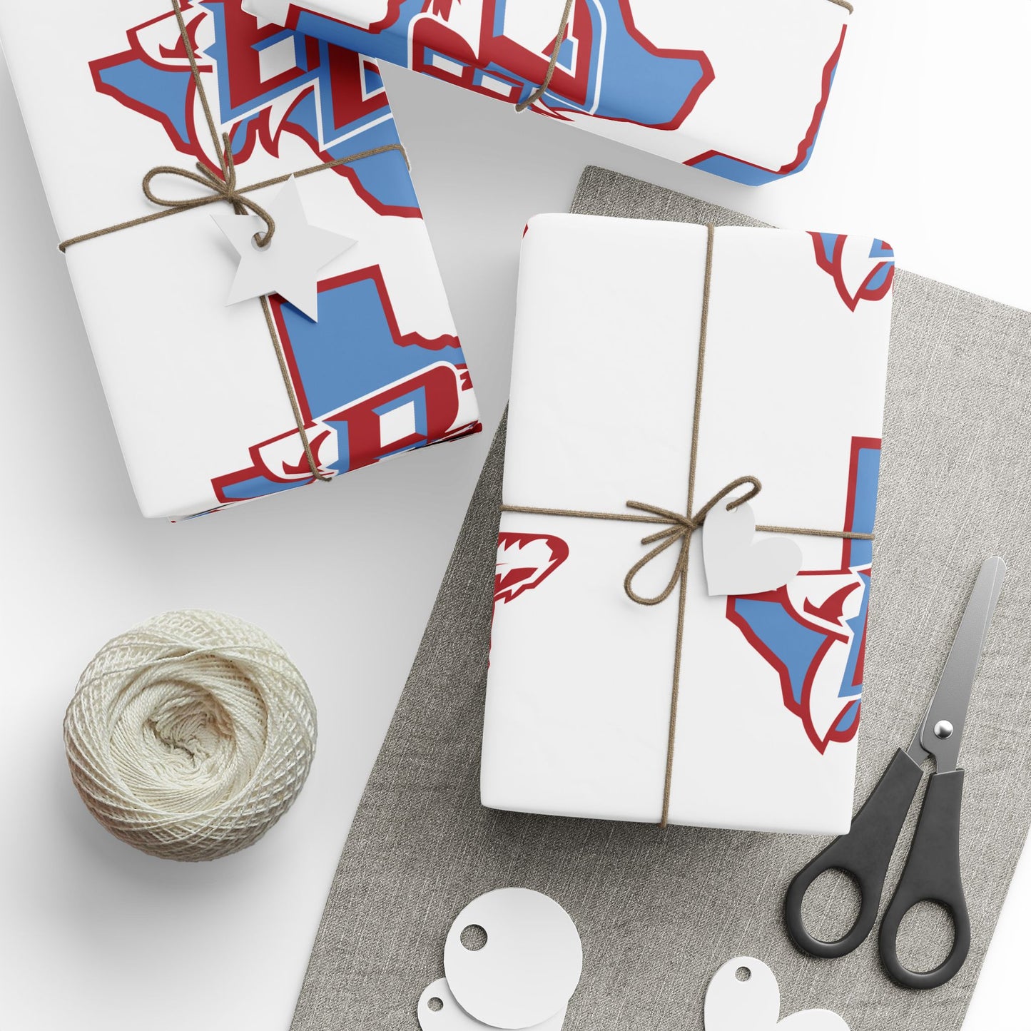 Texas Outline with BC Lettering Wrapping Paper | State Logo Pattern