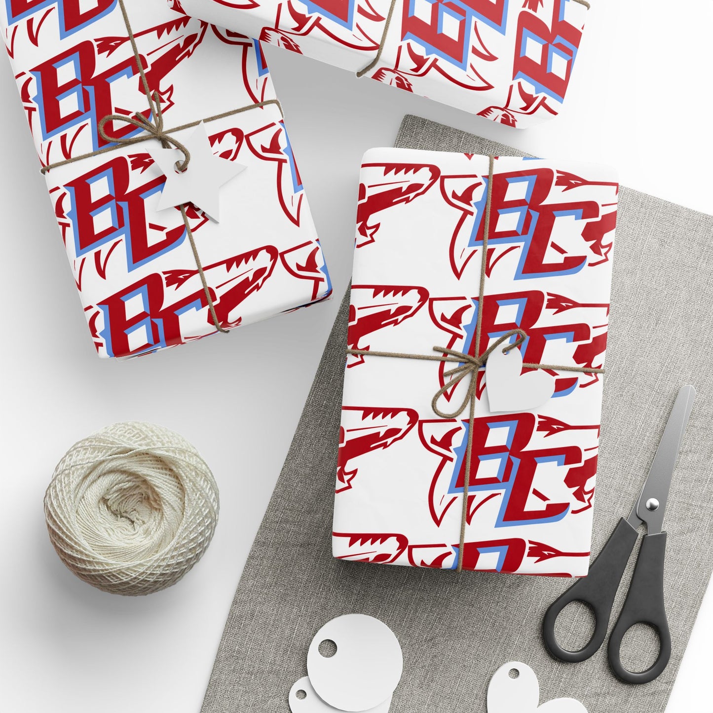 Red Blue Abstract Logo wrapping paper | Patterned Gift Wrap