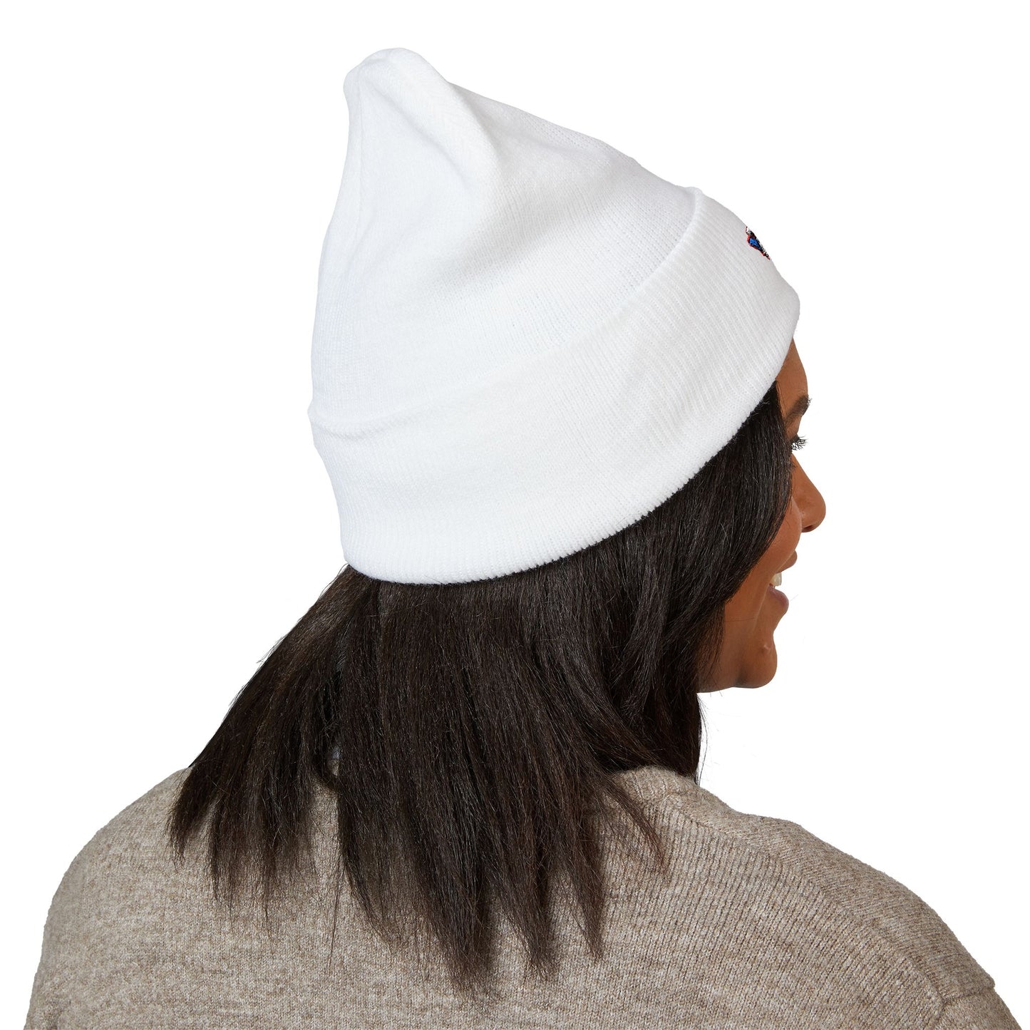 Texas Flag Outline Embroidered Beanie — Classic Cuffed Knit Hat