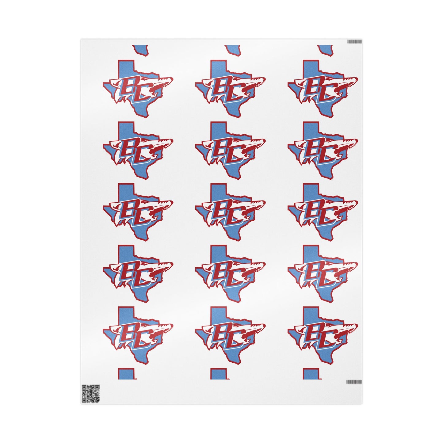Texas Outline with BC Lettering Wrapping Paper | State Logo Pattern