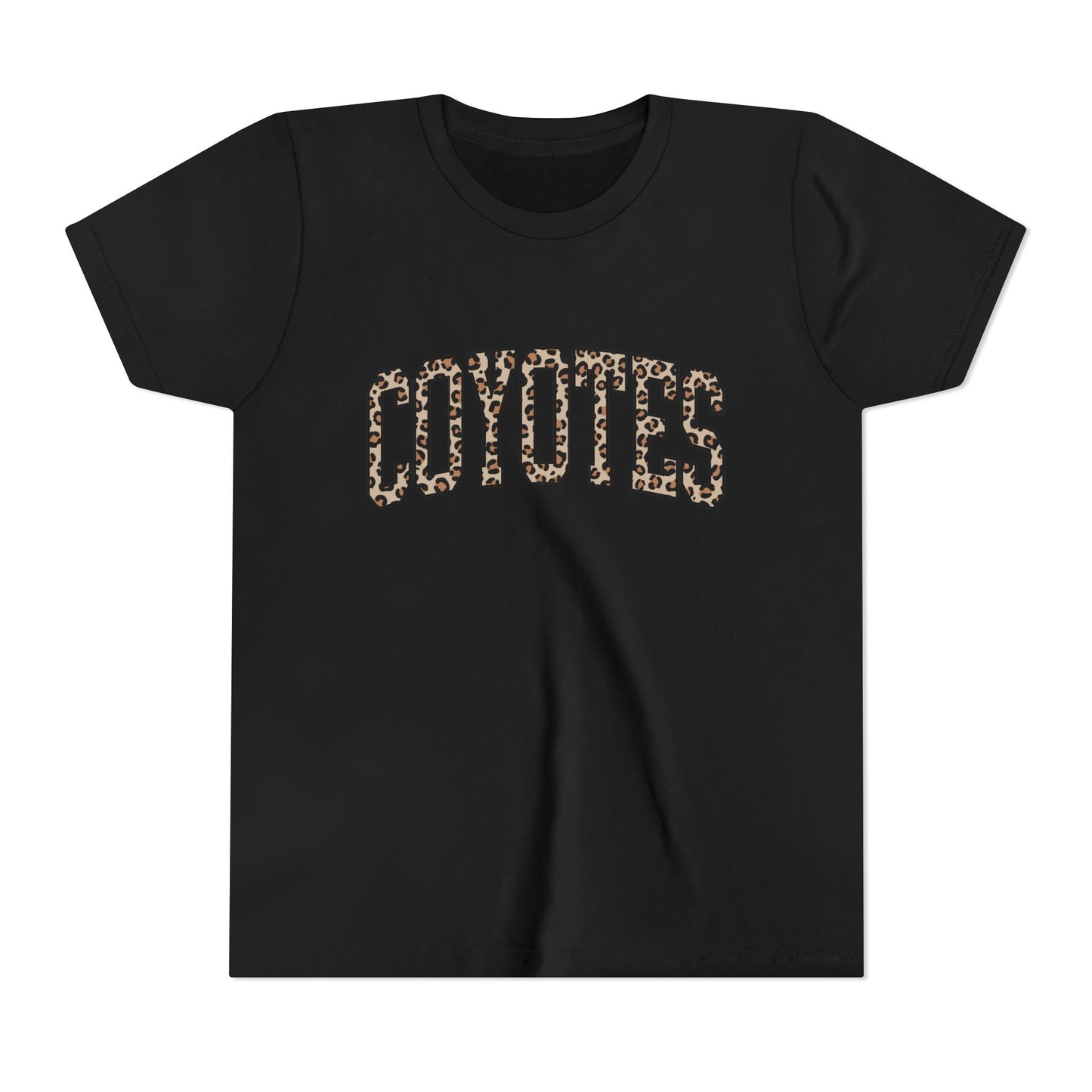 Coyotes Leopard Print Youth Tee — Kids Sports Mascot Shirt