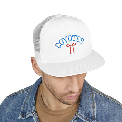Coyotes Embroidered Trucker Cap — Retro Script Mesh Baseball Hat