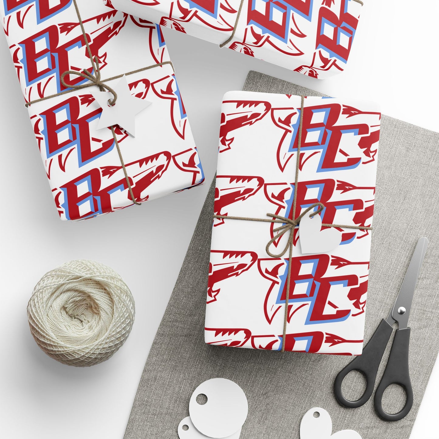 Red Blue Abstract Logo wrapping paper | Patterned Gift Wrap