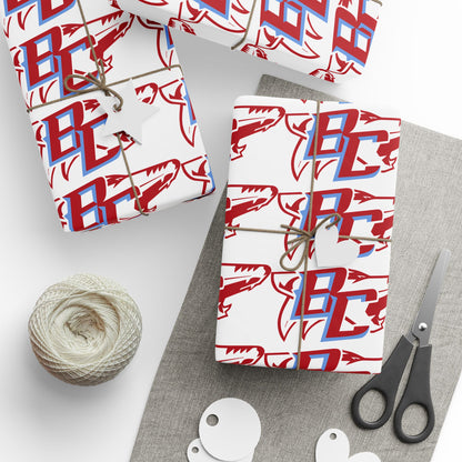 Red Blue Abstract Logo wrapping paper | Patterned Gift Wrap