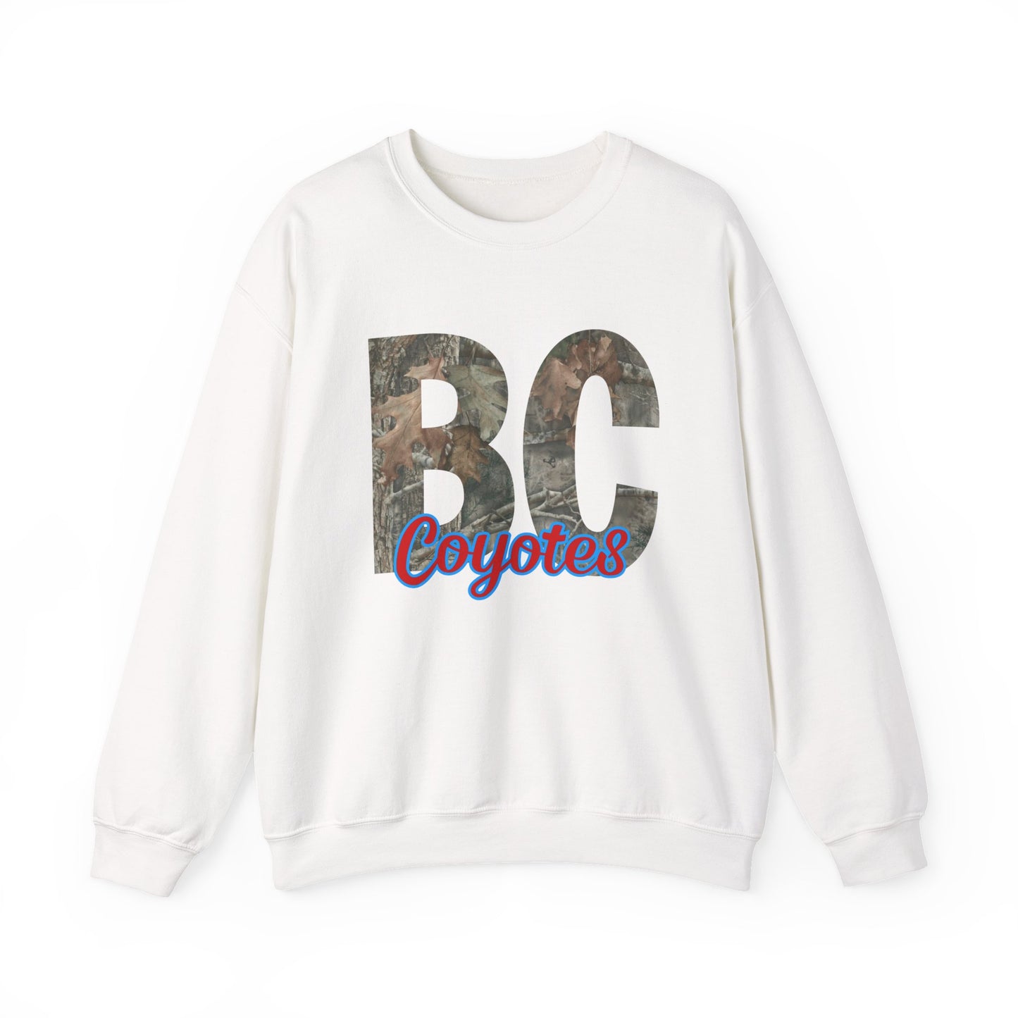 BC Coyotes Camo Lettering Sweatshirt — College Team Crewneck