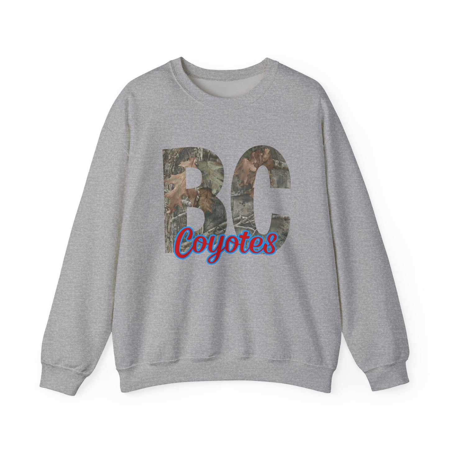 BC Coyotes Camo Lettering Sweatshirt — College Team Crewneck