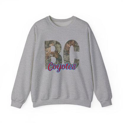BC Coyotes Camo Lettering Sweatshirt — College Team Crewneck