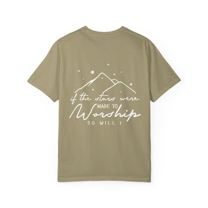 Worship Mountains T-Shirt — “If the Stars Were Made to Worship” Christian Tee
