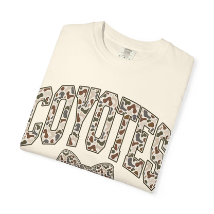 Coyotes Camo Print T-Shirt with Bow — Cute Animal Print Team Tee