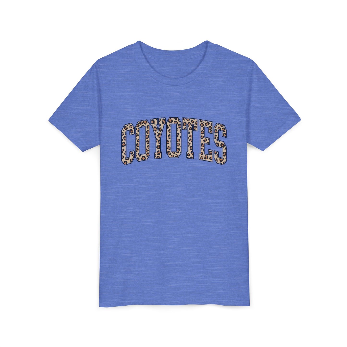 Coyotes Leopard Print Youth Tee — Kids Sports Mascot Shirt