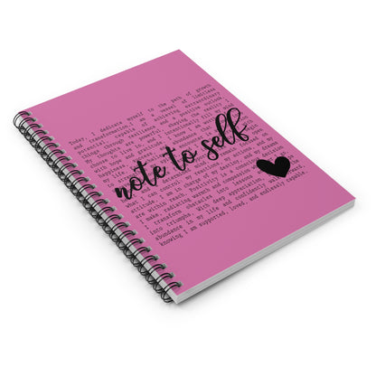 Notebook — "Note to Self" Motivational Spiral Notebook (Ruled)