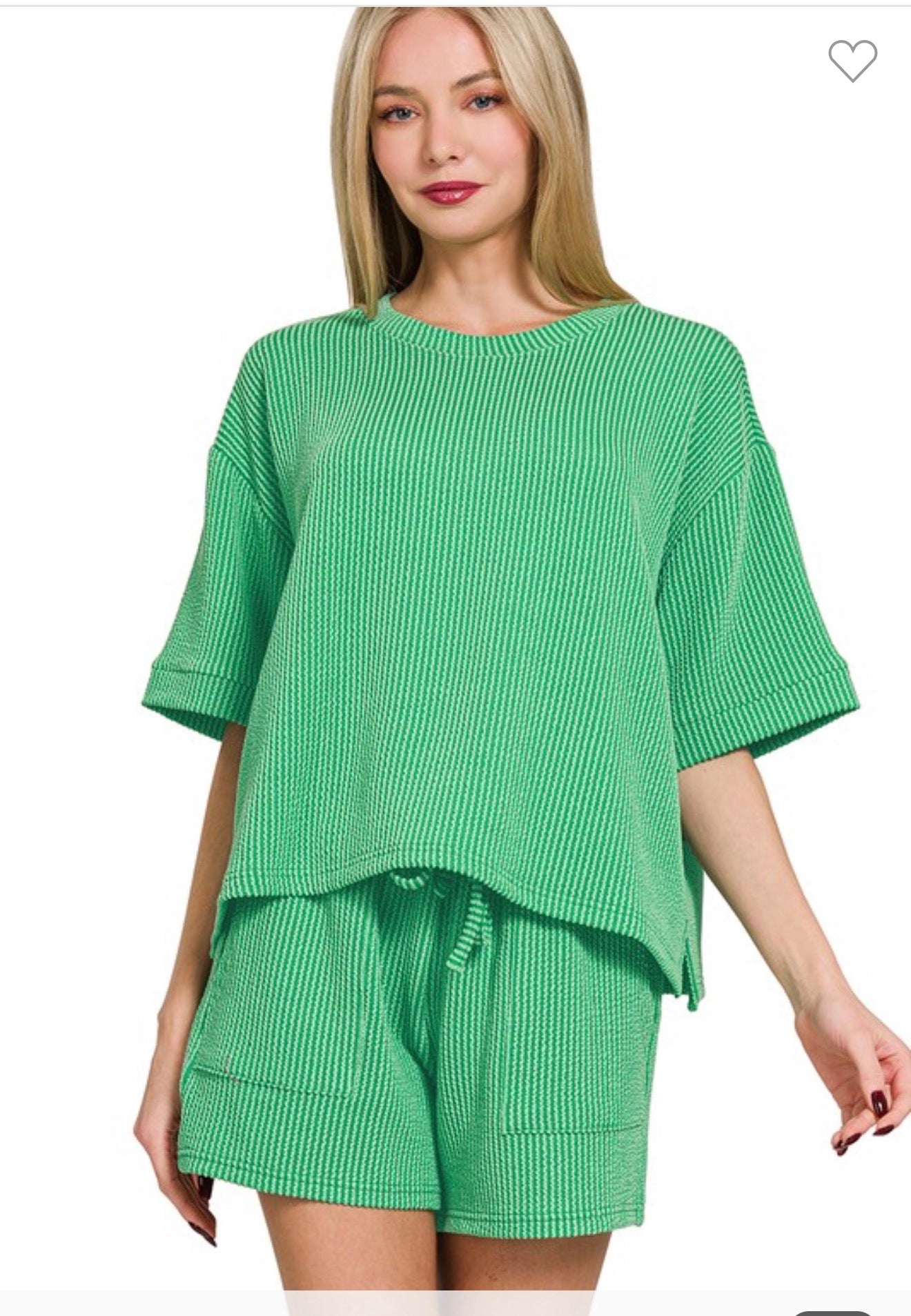 Raised Ribbed Short Set