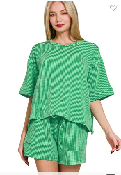 Raised Ribbed Short Set