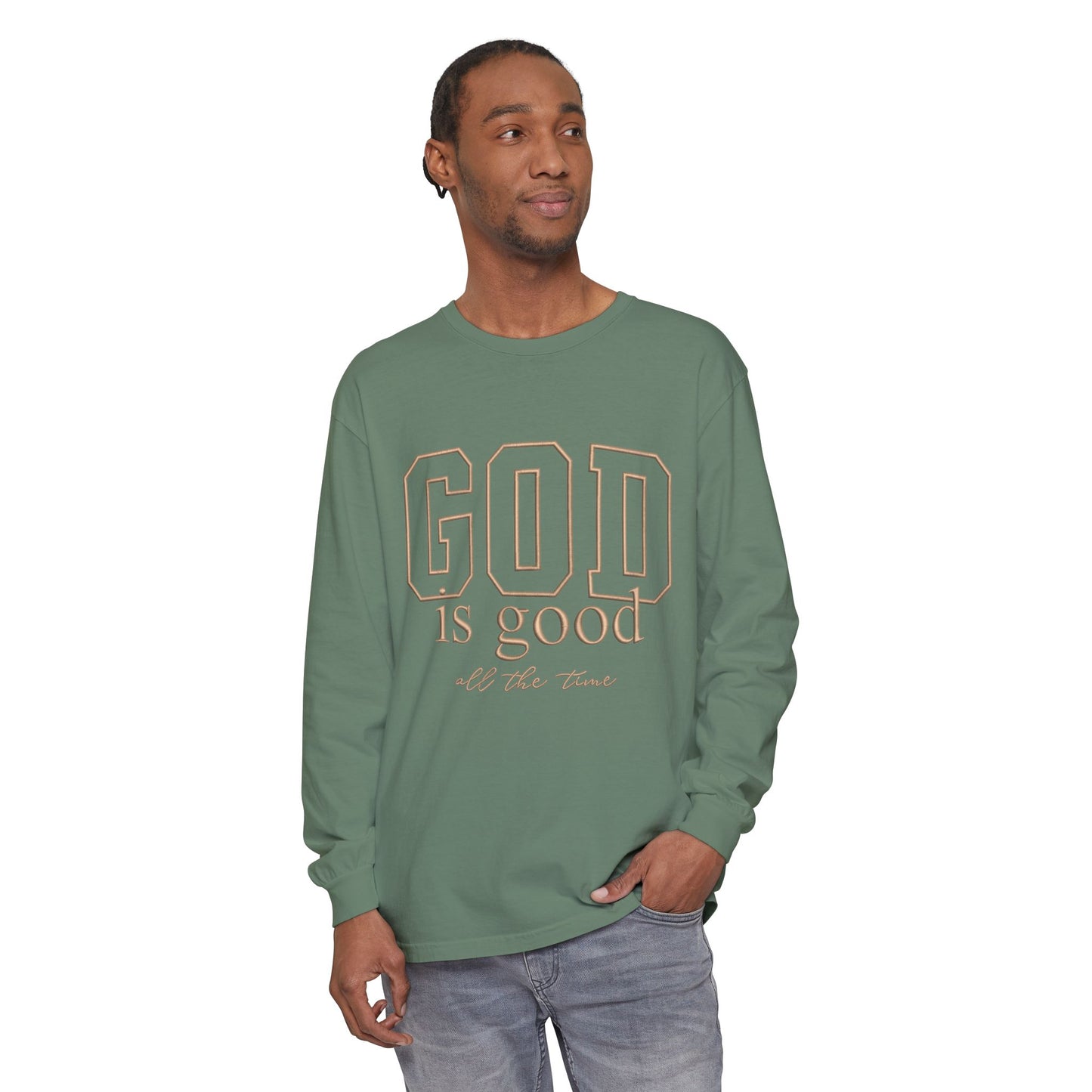 God Is Good Long Sleeve Tee — Faith-Based Inspirational Shirt