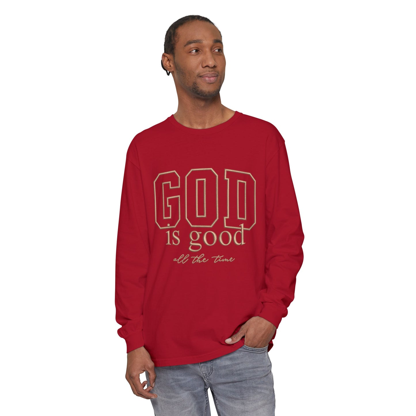 God Is Good Long Sleeve Tee — Faith-Based Inspirational Shirt