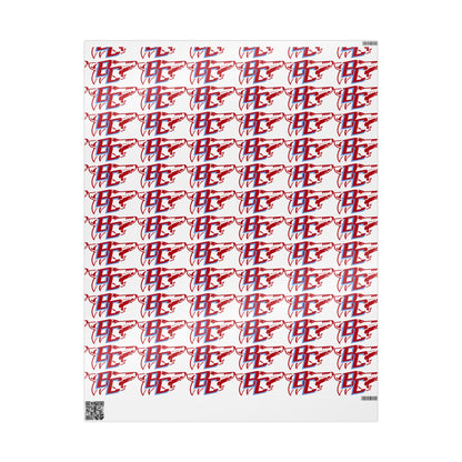 Red Blue Abstract Logo wrapping paper | Patterned Gift Wrap