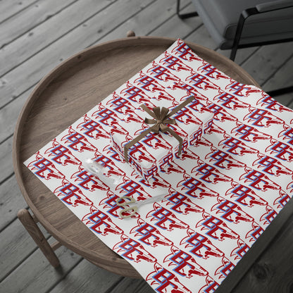 Red Blue Abstract Logo wrapping paper | Patterned Gift Wrap