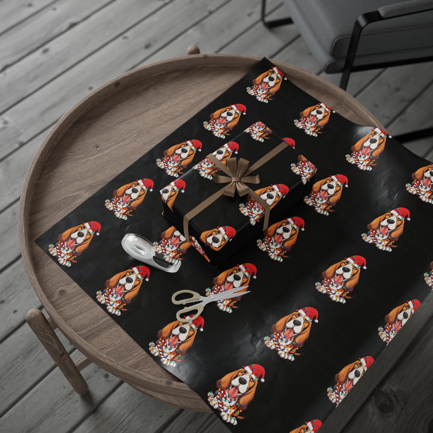 Basset Hound Santa Wrapping Paper - Cute Dog Christmas Gift Wrap