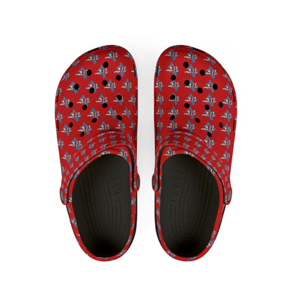 Red BC — All-Over Print Comfortable Slip-On Shoes