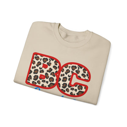 Crewneck Sweatshirt — BC Coyotes Leopard Print Team Logo