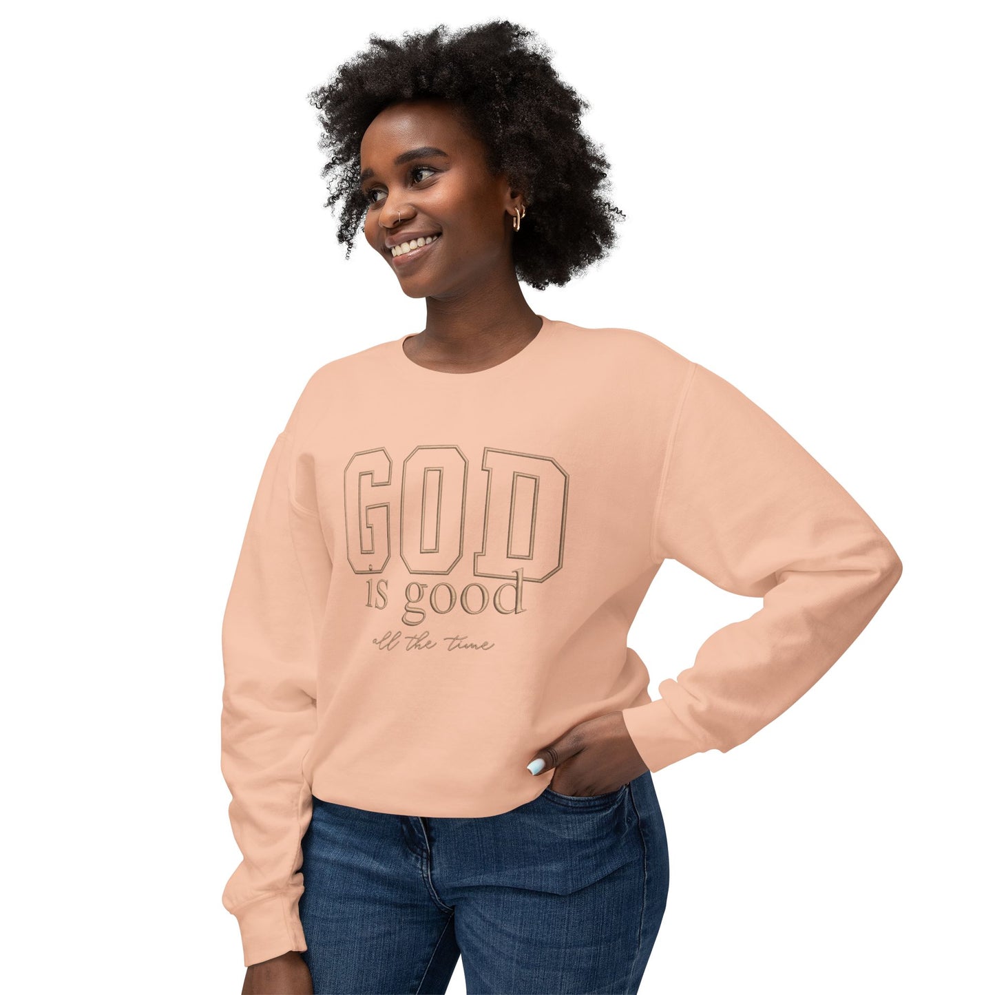 God Is Good Crewneck Sweatshirt — Faith-Based Inspirational Pullover